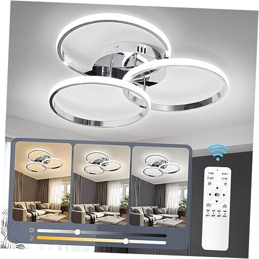 Led Ceiling Light Fixtures, Dimmable Modern Led Ceiling Light with Remote