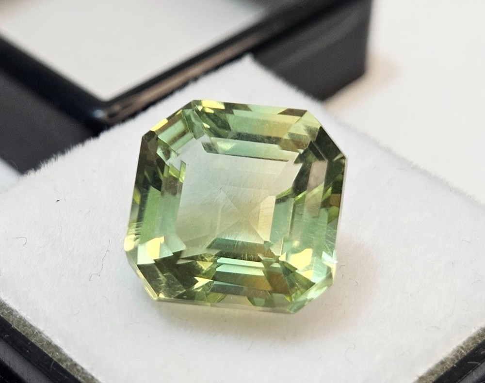 Bi-Colour Tourmaline 7-8 Ct Natural Asscher Cut Loose Gemstone For Ring