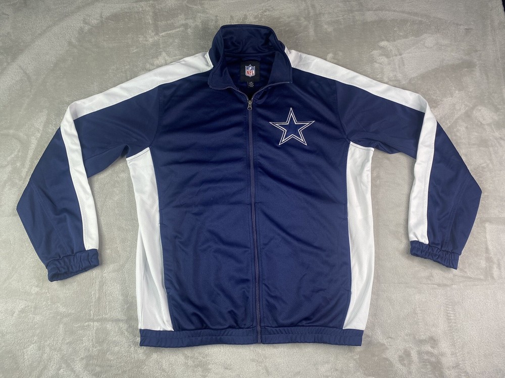 Dallas Cowboys NFL Men’s Full Zip Up Track Jacket Size Large - 100% Polyester