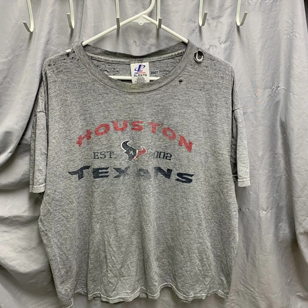 Texans Shirt Adult Extra Large Grey Short Sleeve Logo Athletic 90s Men’s