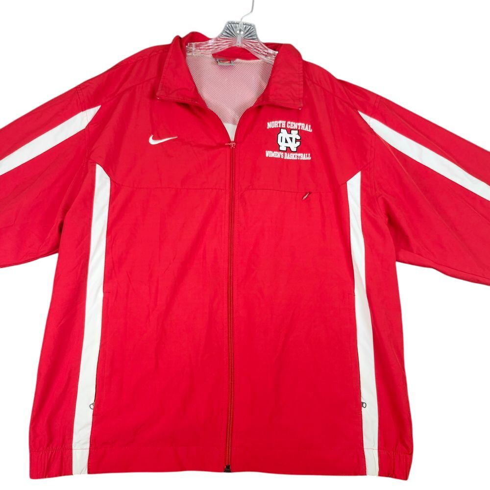 Nike North Central Women's Basketball Team Jacket Full Zip Track Athletic Red L