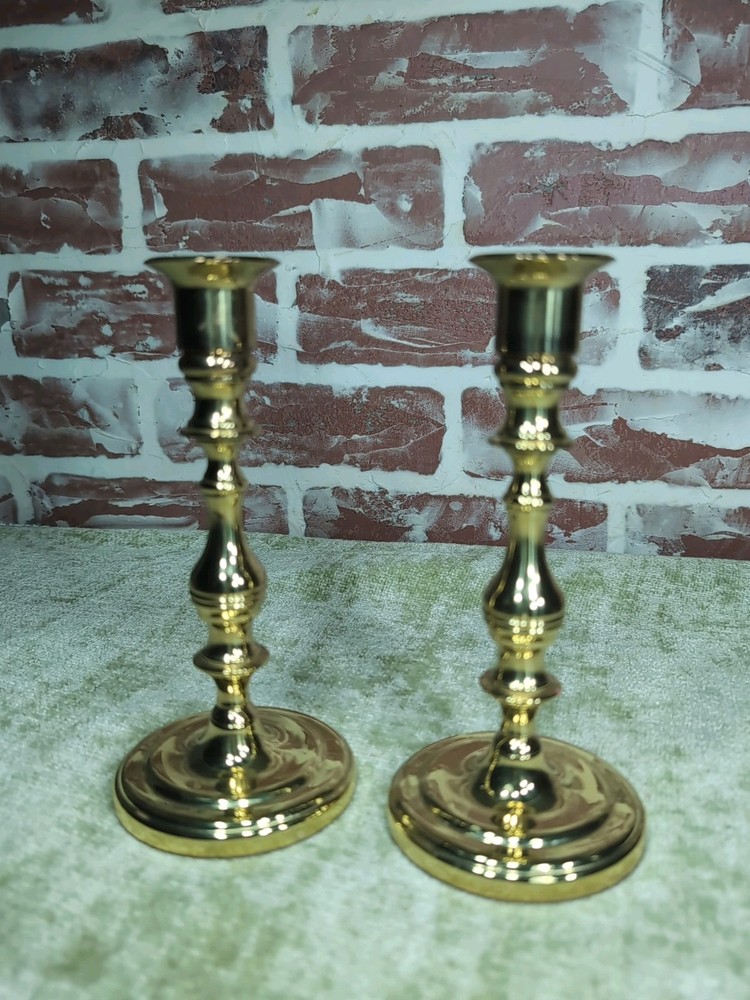 Vintage Baldwin Brass Candlestick Holders with 3 1/4 Inch Base