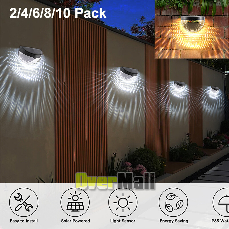 Solar-Powered Outdoor LED Deck Stair Step Pathway and Fence Wall Lights