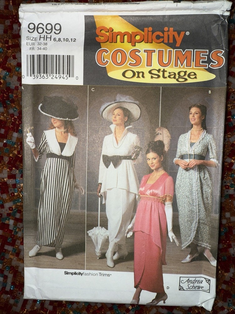 Simplicity 9699-Edwardian Titanic Rose My Fair Lady Pattern FF Size HH 6,8,10,12