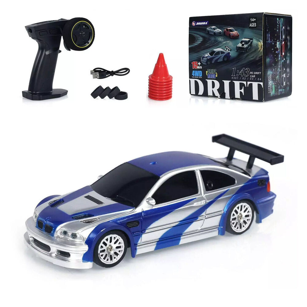 1/43 Scale RC Ready to Run Race Car Remote Control Drift Car 4WD Mini Toy Lights