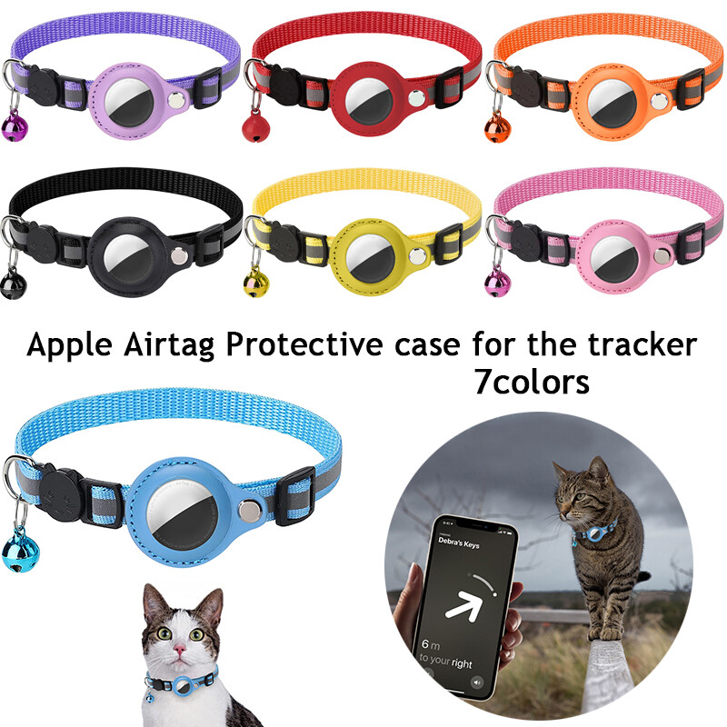 Durable Nylon Reflective AirTag Collar Strap for Pets Like Dogs and Cats