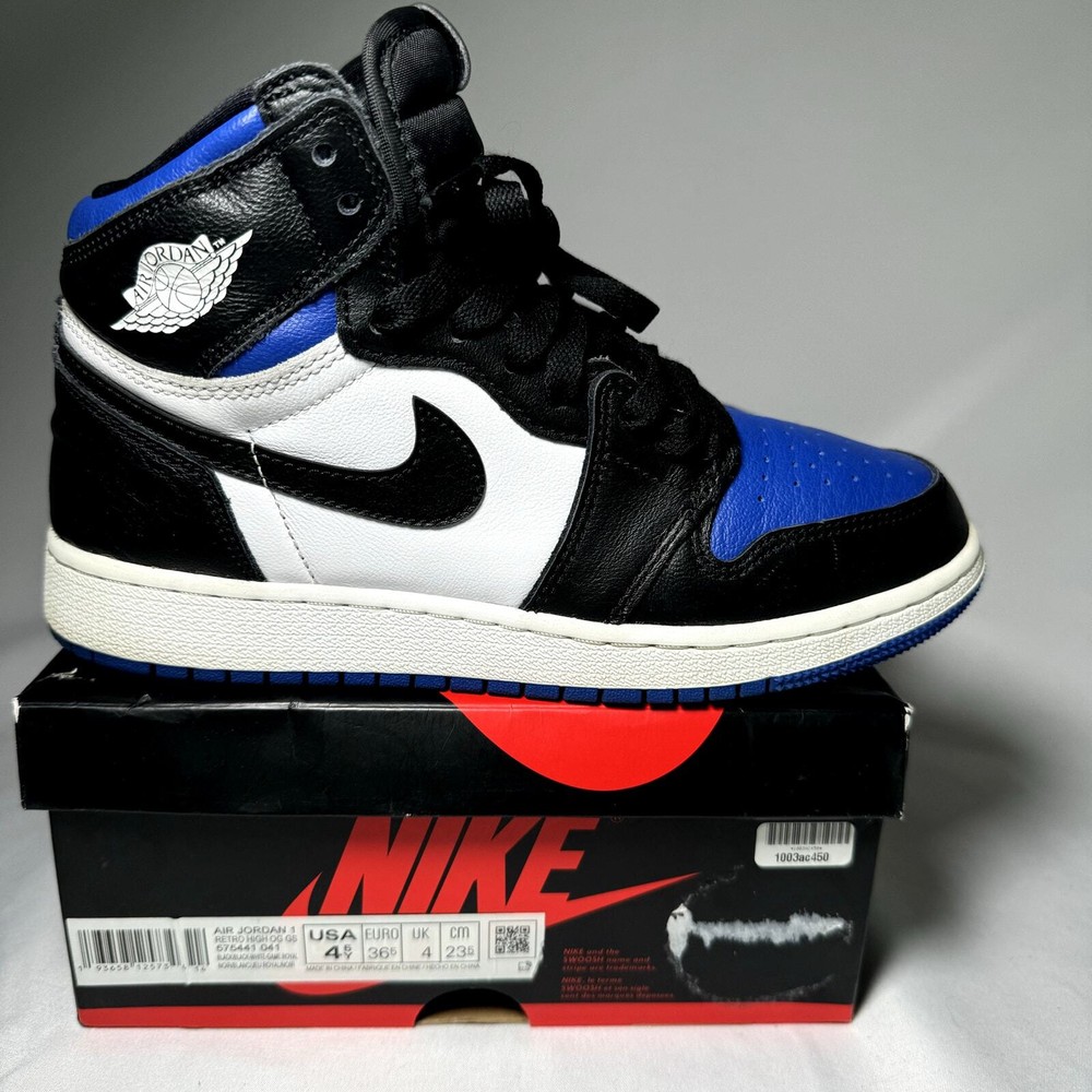 Nike Air Jordan 1 Retro High OG GS Royal Toe Men's Shoes - Size 4.5 - 575441 041