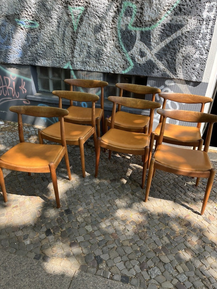 7 Hans Wegner W2 Chairs for C.M. Madsen Denmark, 1960s
