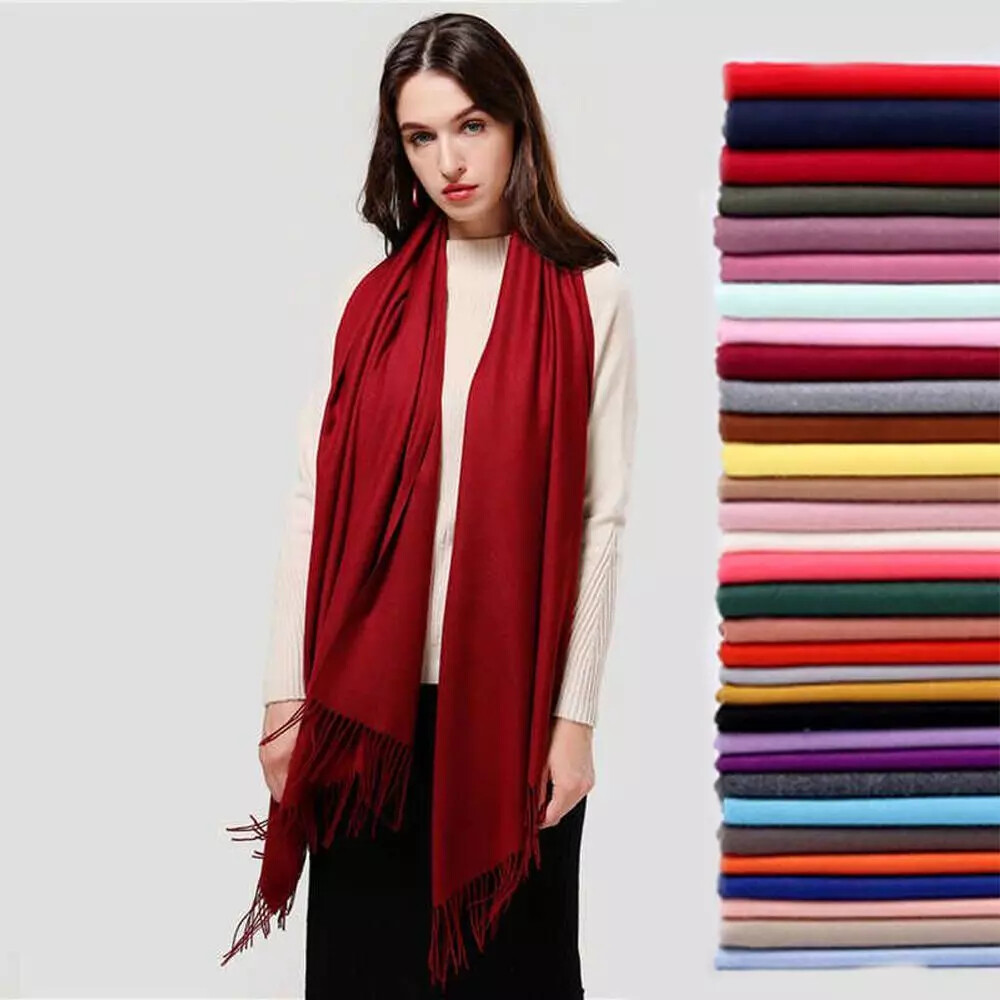 NEW Womens Mens Cashmere Scotland Oversized Blanket Wool Scarf Shawl Wrap Solid