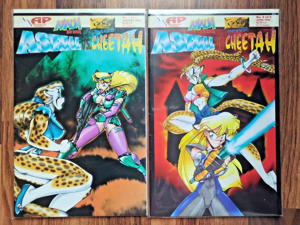 Asrial vs Cheetah Lot 1 & 2 1996 Antarctic Fred Perry NHS Gold Digger Furry Comic