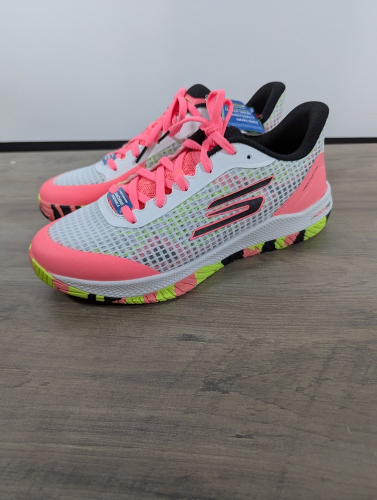 Skechers Viper Court Pro Pickleball Sneakers Womens 10 Pink Camo Shoes