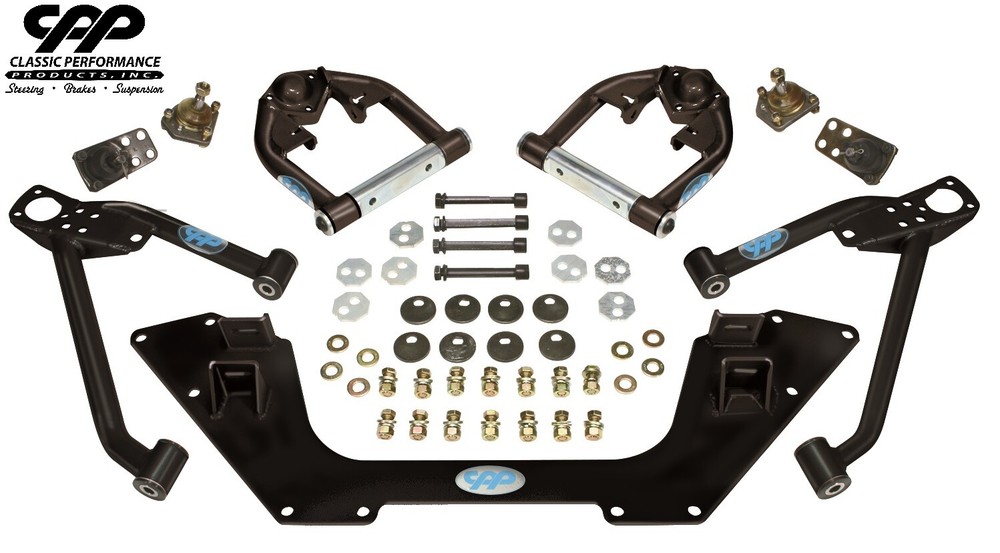 62-67 CHEVY NOVA CPP UPPER TUBULAR ARMS AND LOWER MINI SUB FRAME USA MADE BLACK