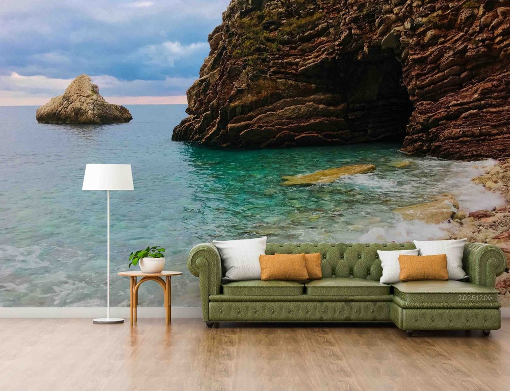 3D Sky Rocks Sea Landscape Wall Murals Wallpaper Murals Wall Sticker