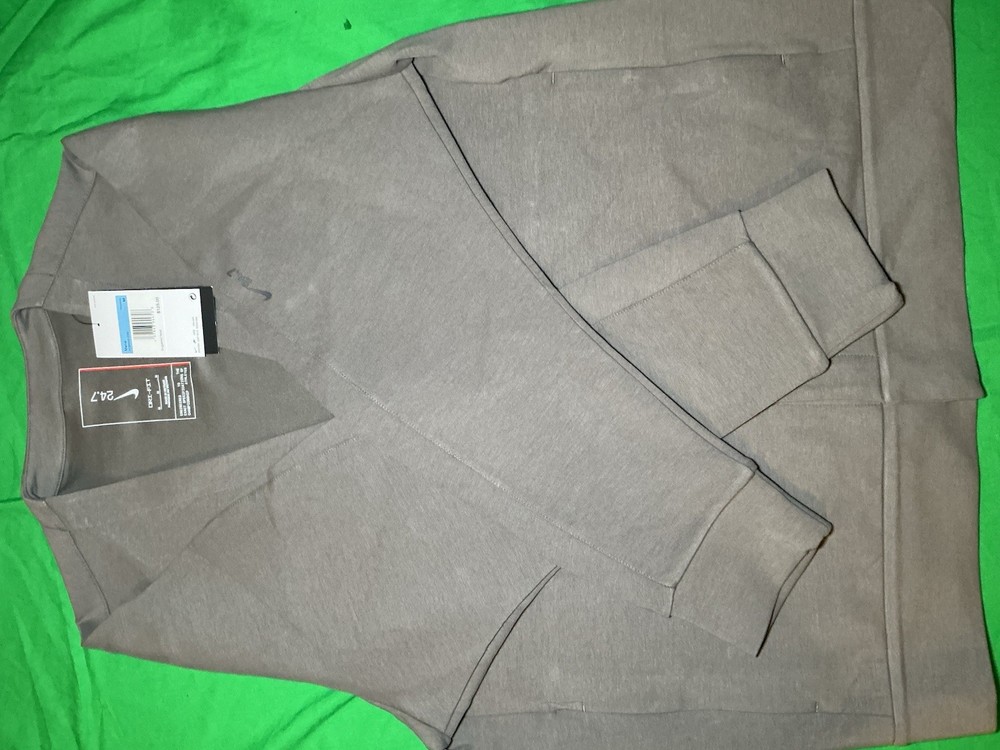 NEW $125 NIKE 24.7 IMPOSSIBLY SOFT CARDIGAN HQ6948-289 CAVE STONE Medium