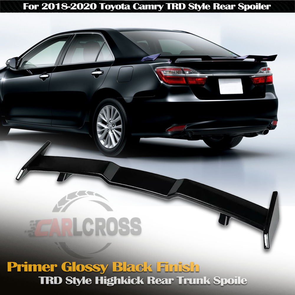 2018-2024 Toyota Camry Glossy Black TRD Style Duckbill Trunk Spoiler Wing Enhancer