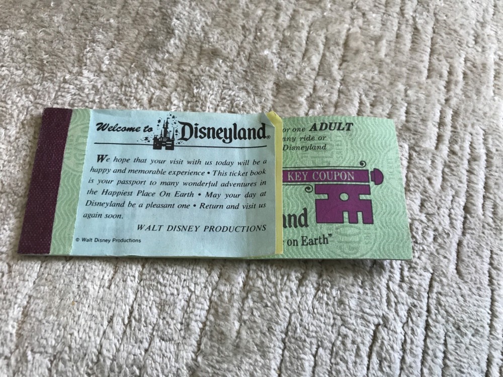 1970s Disneyland Magic Key Employee Discount Coupon Ticket Book - 5 Tickets-image