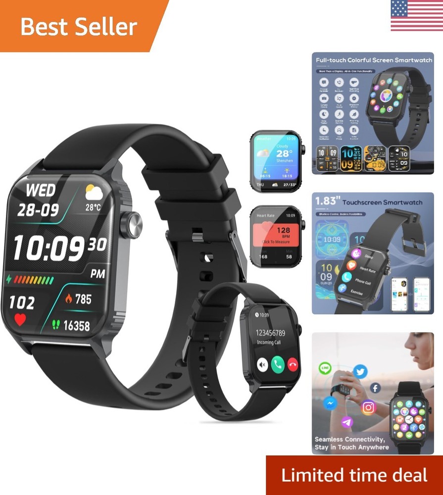 Stylish Bluetooth Smartwatch with Heart Rate Monitor - Ideal for iPhone/Android