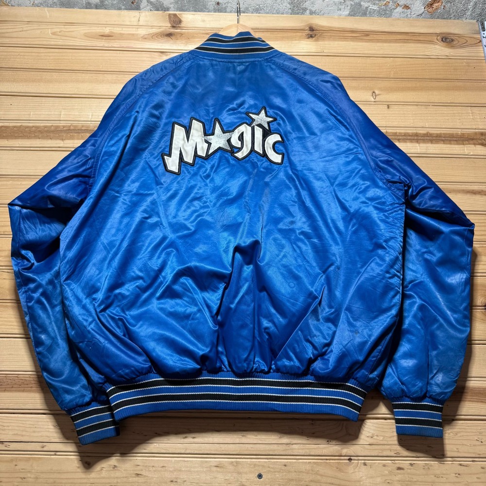 Vintage 90s Nike Team Orlando Magic NBA Satin Bomber Basketball Jacket - Large