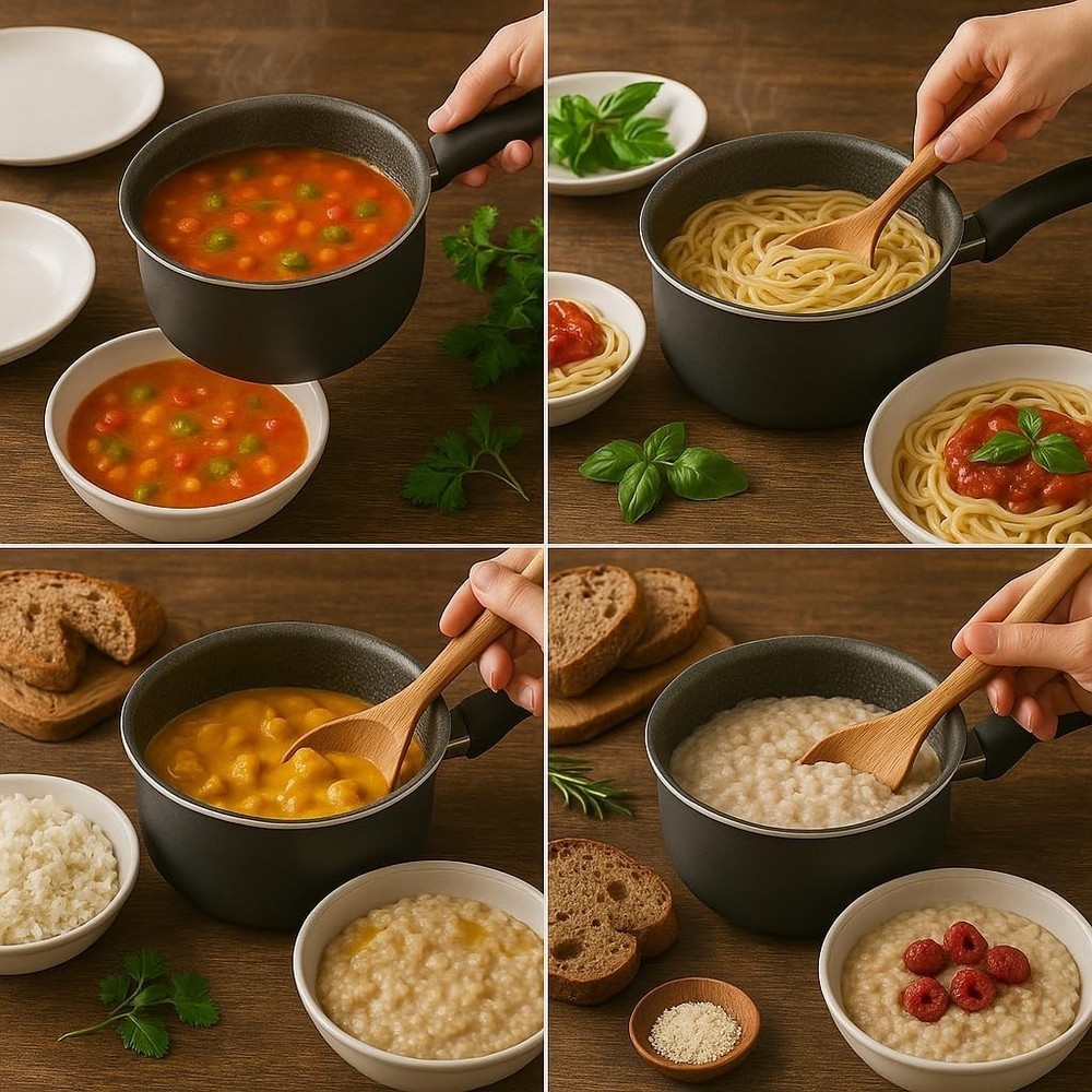 1 Quart Non-Stick Open Sauce Pan – Steel Gray, Kitchen Cookware