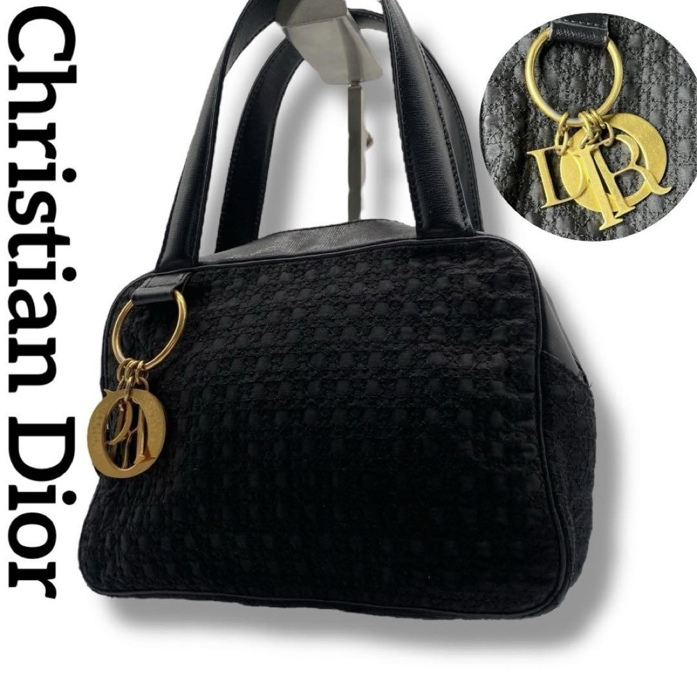 Dior Lady Canage Tote Bag Vintage Black Leather HandBag