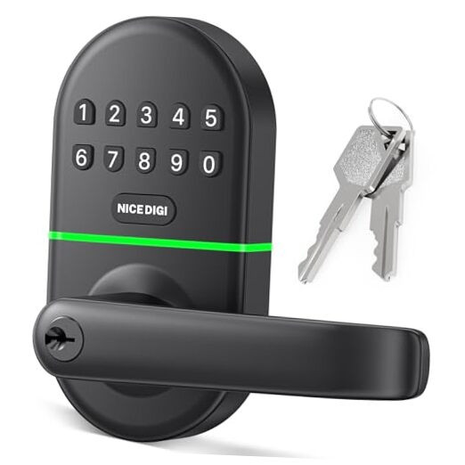Smart Keypad Door Lock with Handle Keyless Entry for Front Door