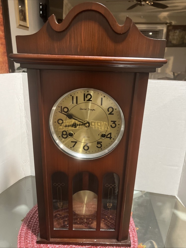 Westminster Chime Clock - Daniel Dakota Tempus Fugit Dark Cherry 35 Day Works