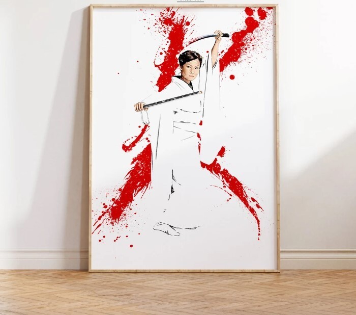 Kill Bill Film Poster, Quentin Tarantino Movie Art Print, Vintage Cinema 1
