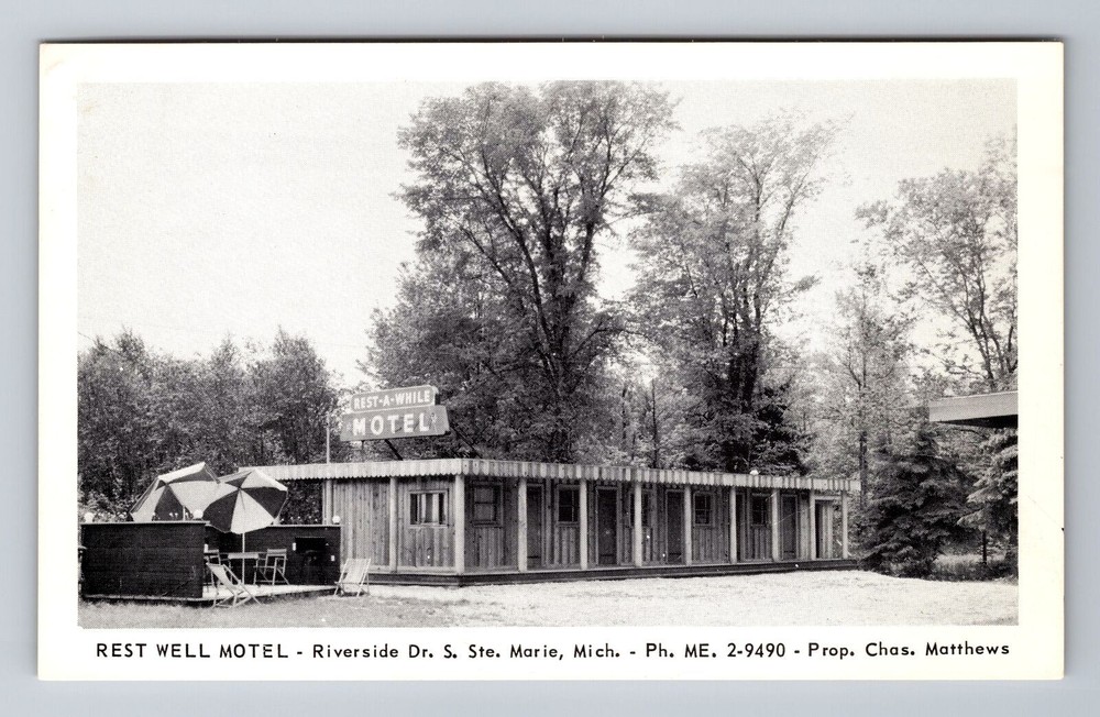 Sault Ste Marie MI-Michigan, Rest Well Motel, Souvenir, Vintage Postcard