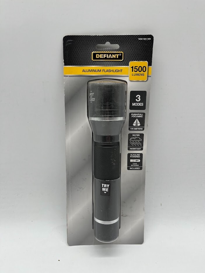 Defiant 1500 Lumens LED Slide-to-Focusing Aluminum Flashlight