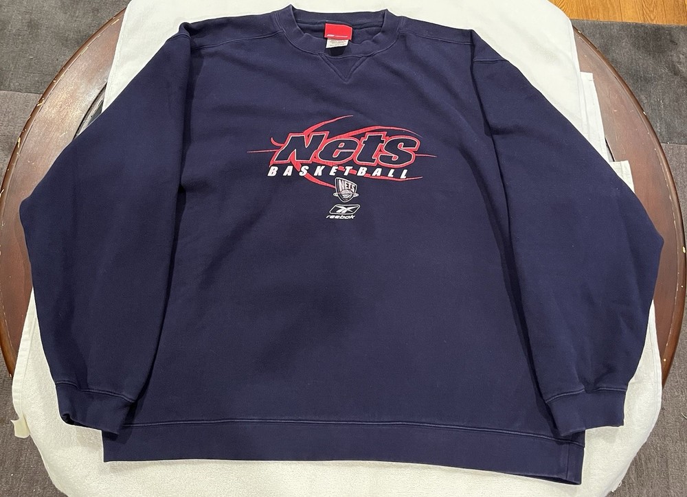 Reebok New Jersey Nets Hoodie Men’s XL NBA Basketball Sweater