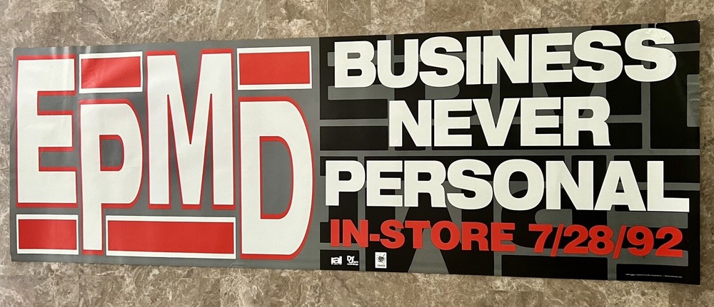 EPMD 1992 Promo Poster Business Never Personal RARE Hip Hop 12x36