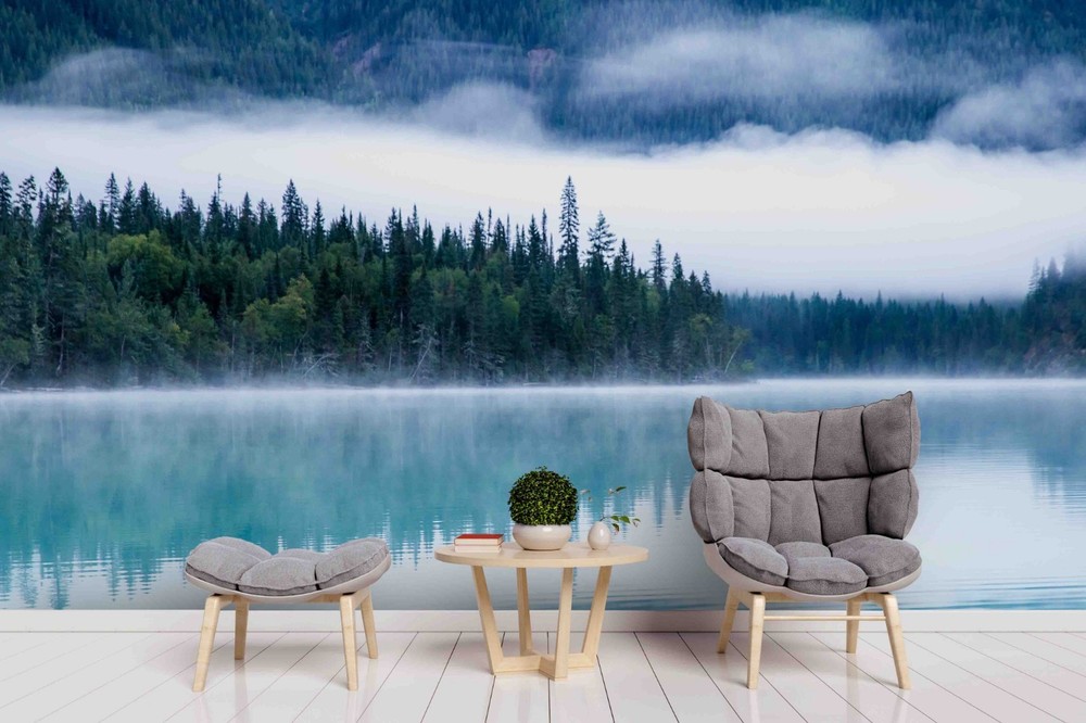 3D Sky Forest Reflection Landscape Wall Murals Wallpaper Murals Wall Sticker