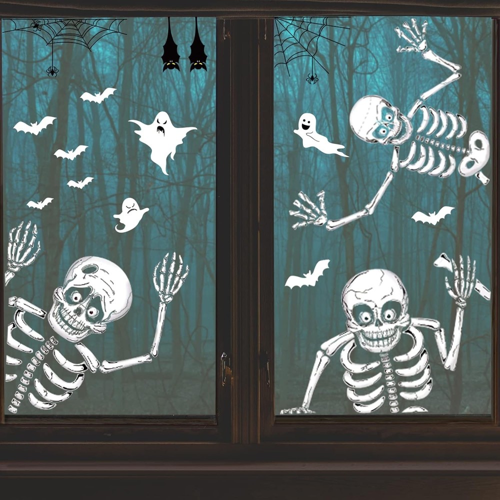 140PCS Halloween Window Clings Decor - Spooky Stickers for Home & Party Decoration