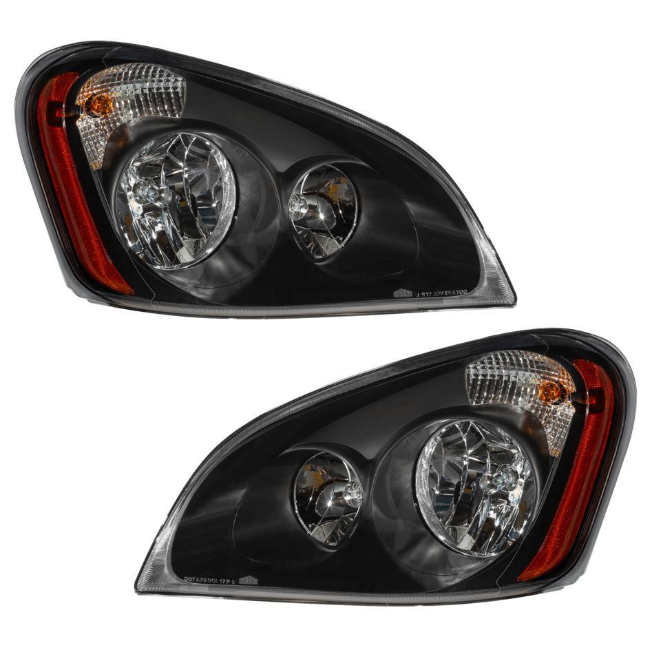 Pair Set Headlight Assembly w/ Bulbs Fit For 2008-2017 Freightliner Cascadia