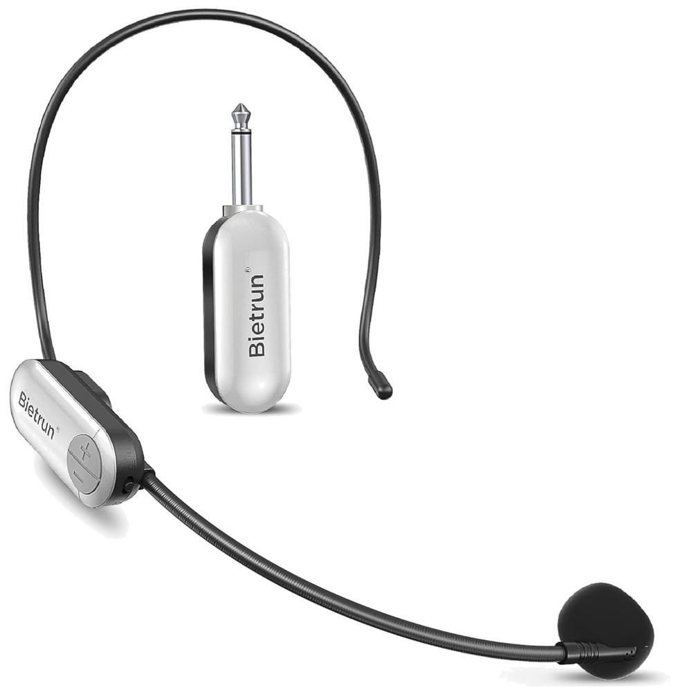 Rechargeable UHF Wireless Mic System with Headset and Handheld Mic 165ft Range