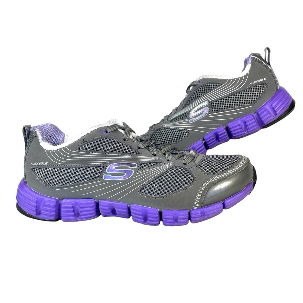 Skechers Stride Flex Womens Size 6 Purple Gray Sneakers S Sport 11635