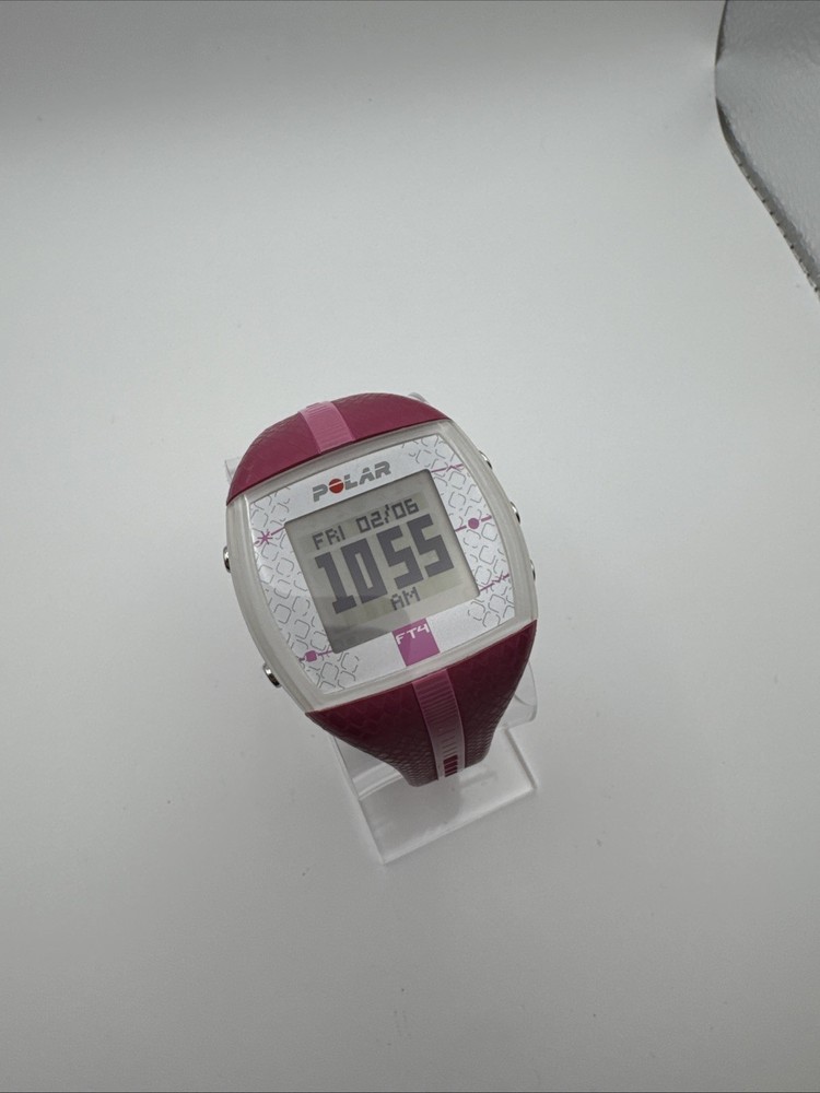 Polar FT4 - Heart Rate Monitor Digital Watch for Fitness - Pink - New Battery