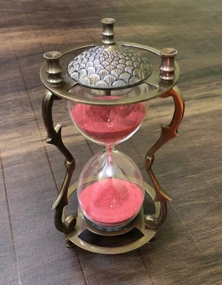 Sand Timer Hourglass Brass Nautical Maritime Hour Glass Vintage Sand Clock Gift