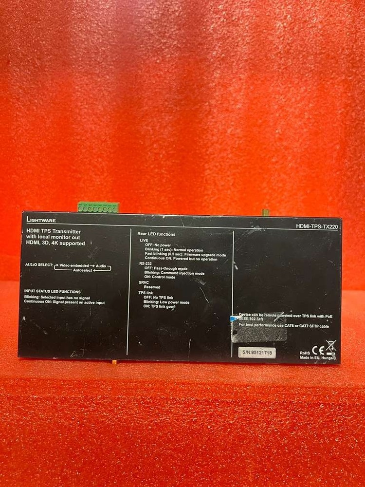 Visual Engineer Lightware HDMI-TPS-TX220 Transmitter - No Power Adapater