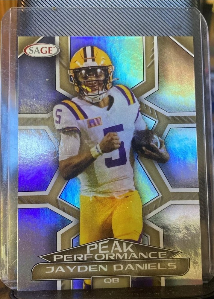2024 NFL Sage High Series Jayden Daniels #PK-JD2 Gold RC Rare Peak Performance