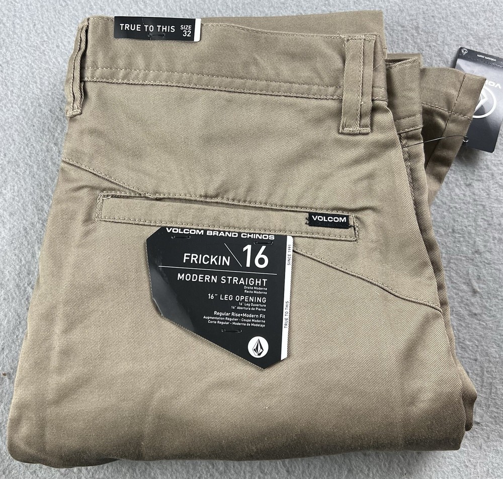 VOLCOM Men’s Frickin Chino Pants W32 L32 16’ Leg Opening NWT