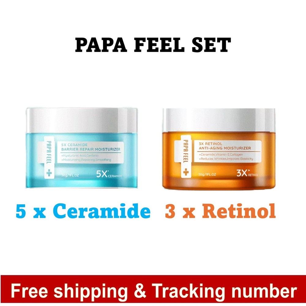 PAPA FEEL Retinol & Ceramide Anti-Aging Day & Night Cream Set 60g