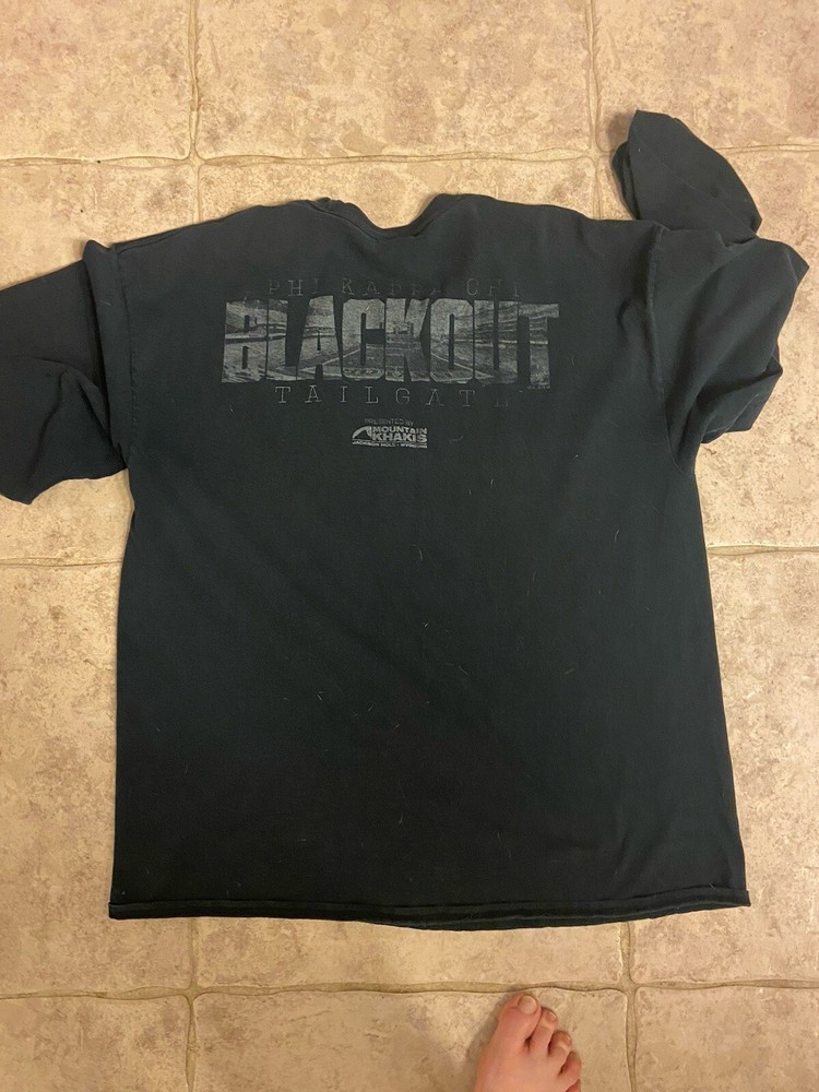 Vintage Baylor University Phi Kappa Chi T Shirt Fraternity Blackout Tailgate