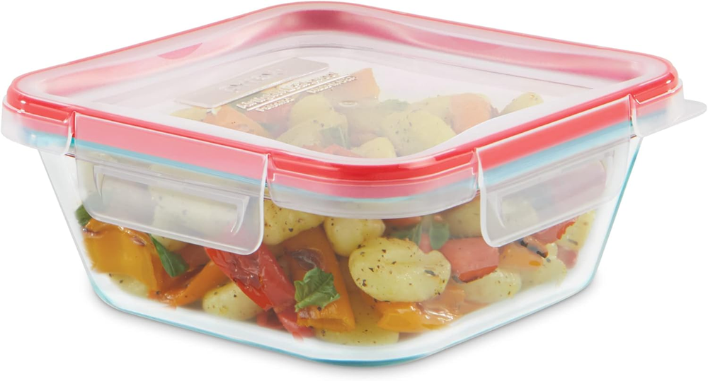 FreshLock Airtight Glass Food Storage Container with Leakproof Lids Free Bonus