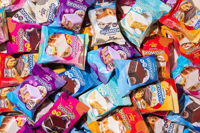 PRIME BITES PROTEIN BROWNIE Collagen Low Sugar Treat Delicious Snack 12 Per Box