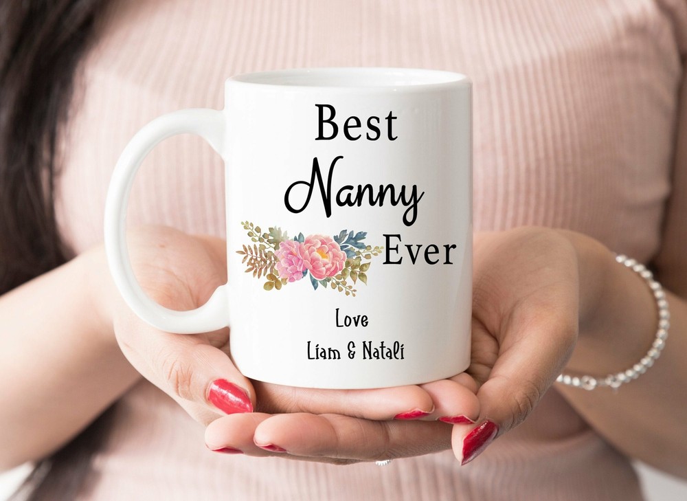 Best Nanny Ever Mug With Personalised Names Gift For Nanny Mothers Day Gift Best