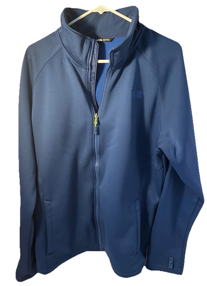 North Face Mens Blue Zipper Jacket Size LG 23in Chest 28in Length