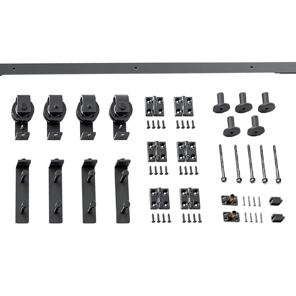 52in Black Bifold Sliding Door Track,Sliding barn door hardware kit,Brand New
