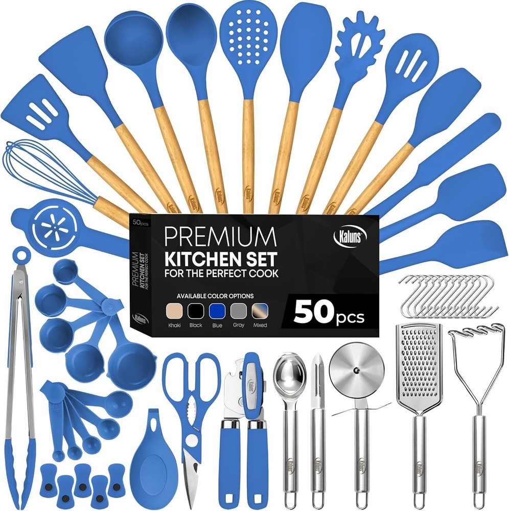 50-Piece Silicone Kitchen Utensil Set - Ideal Holiday Gift for Chefs