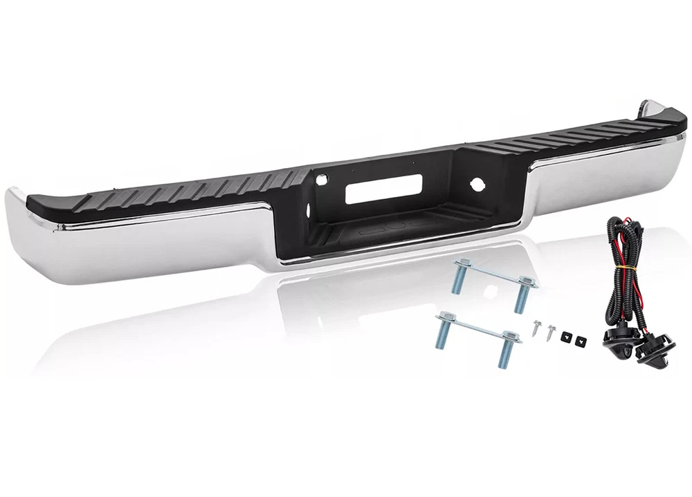 Rear Chrome Bumper Assembly w/o Object Sensor Holes For 2004-2006 Ford F-150